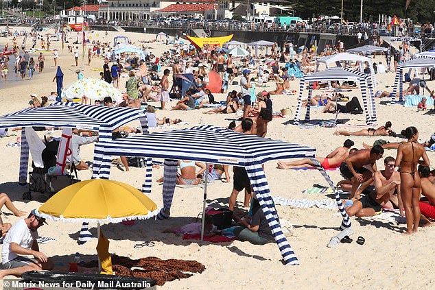 The issue of Australian beaches covered in cabana shades has divided many Australians