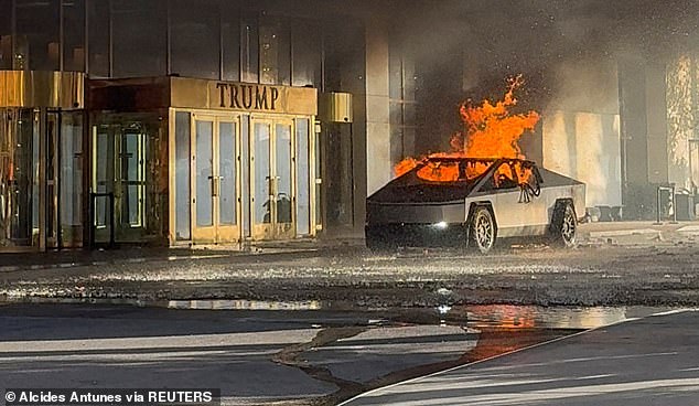 Livelsberger rented the Tesla Cybertruck in Colorado Springs via the Turo app and drove it more than 800 miles through three states on Wednesday morning – where he carried out the attack (photo)