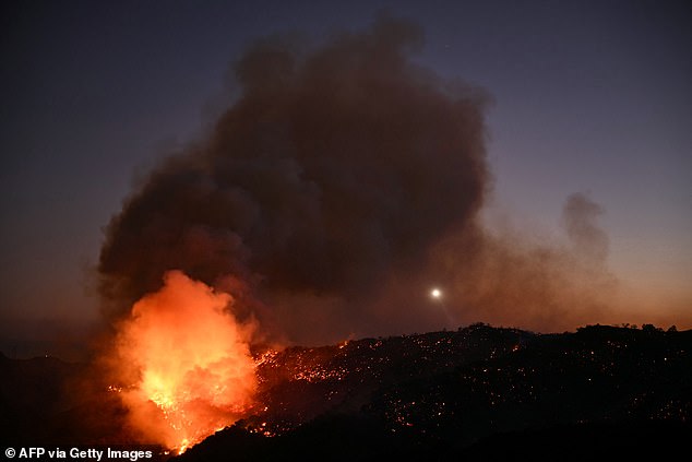 Earlier this week on Tuesday, catastrophic fires started amid strong Santa Ana winds, destroying more than 10,000 structures and raising the death toll to 16 on Saturday, according to NBC News; taken on Saturday