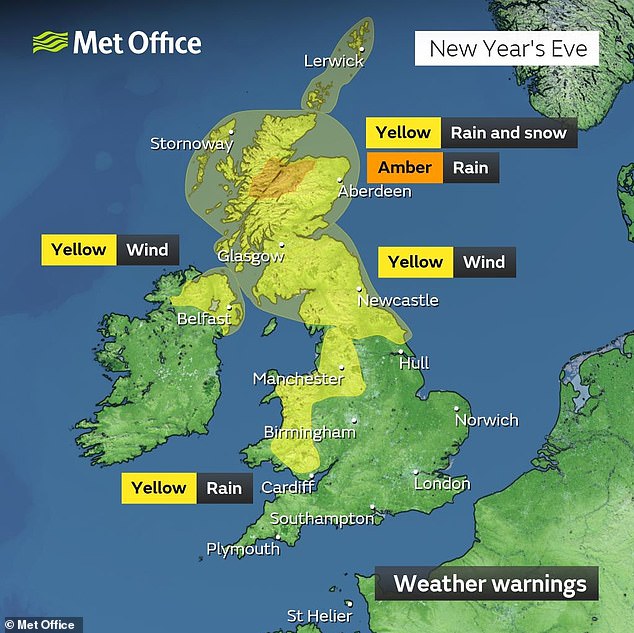 Weather warnings for rain and snow are in force for Scotland, as well as Wales and northern England