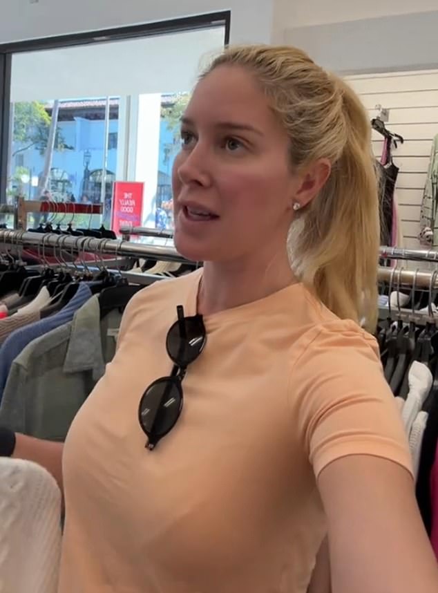 The Hills veteran was shopping for sweaters at discount store chain Marshalls, wearing a peach T-shirt with her hair in a ponytail