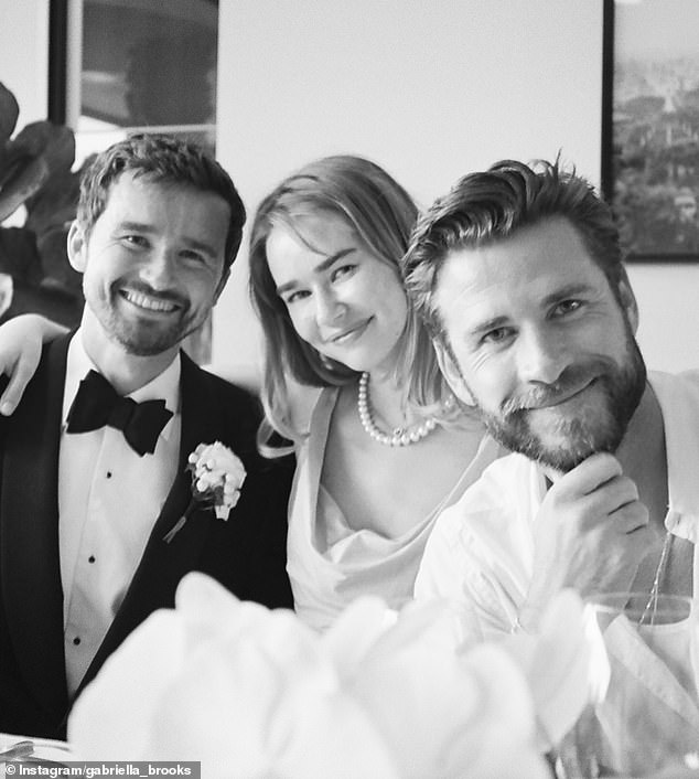 Gabriella made a rare appearance with Liam, 34, at the ceremony and the pair looked closer than ever as they cuddled up while smiling next to groom Ben.