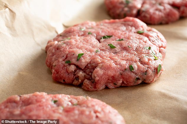 Another food the scientist avoids is any burger that has been cooked raw or raw (stock image)