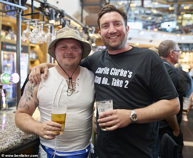 Pictured: Pubgoers at the Wetherspoon's pub at Stanstead Airport last year