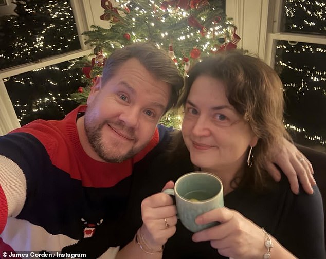 James has had huge professional success of late thanks to the last ever episode of Gavin And Stacey (pictured with his co-writer and star Ruth Jones watching the finale at Christmas)