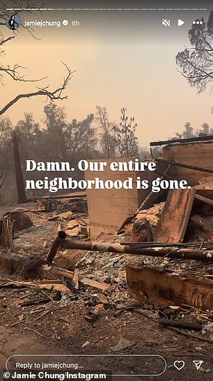 The 41-year-old SAG Award nominee captioned footage of the rubble