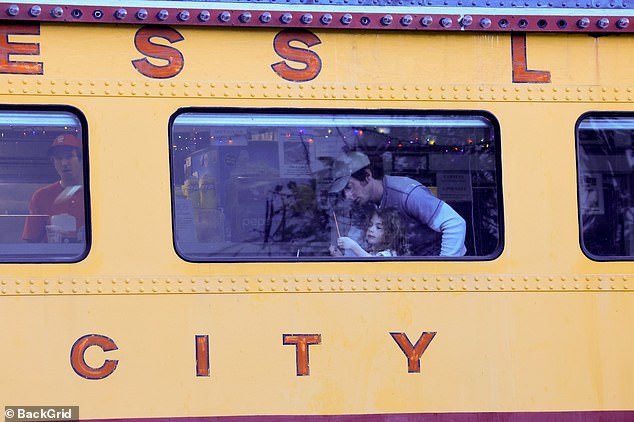 As part of their father-daughter date, the Iron Claw star took Ezer out to lunch at Carney's Restaurant, a Los Angeles landmark in an old train car