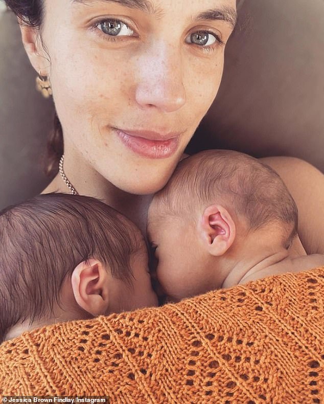 The Downton Abbey star, 35, is a proud mother of twin sons, whom she welcomed via IVF with her husband, Ziggy Heath, in November 2022.