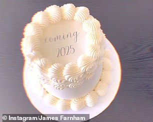 The clip showed James lighting a beautifully decorated cake with the inscription 'coming 2025'