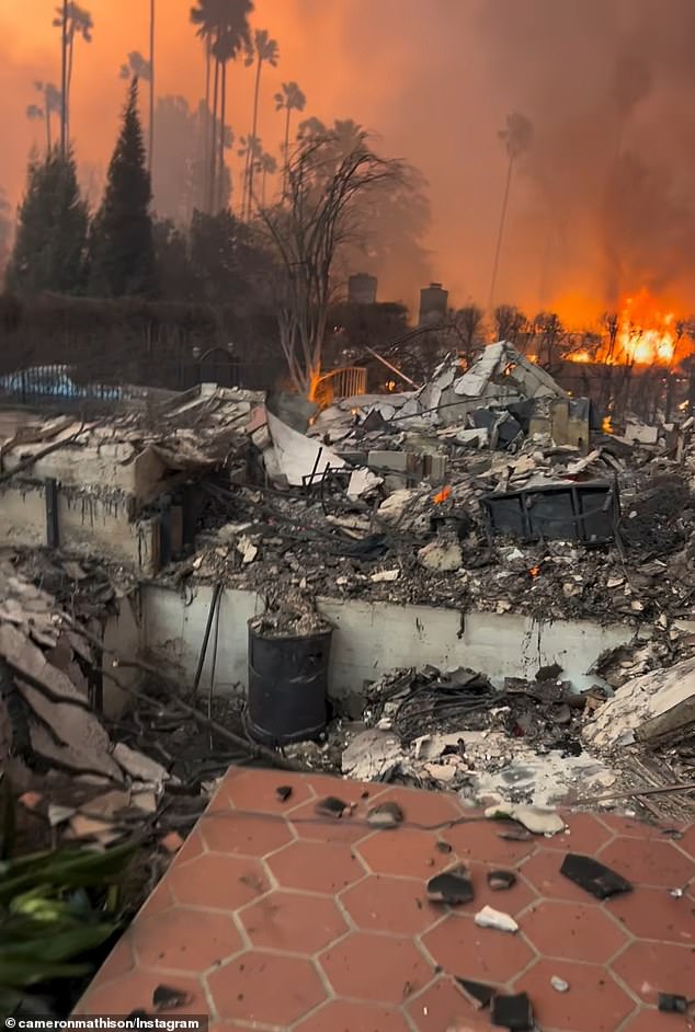 In the caption he wrote: 'We are safe. But this is what's left of our beautiful home. Our home where our children grew up and where they once wanted to raise their own children'