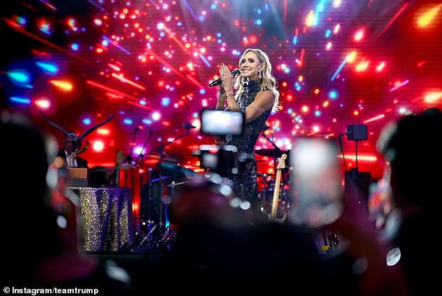 Lara (pictured on New Year's Eve) also believes the first female president will happen in her lifetime and she will be a Republican