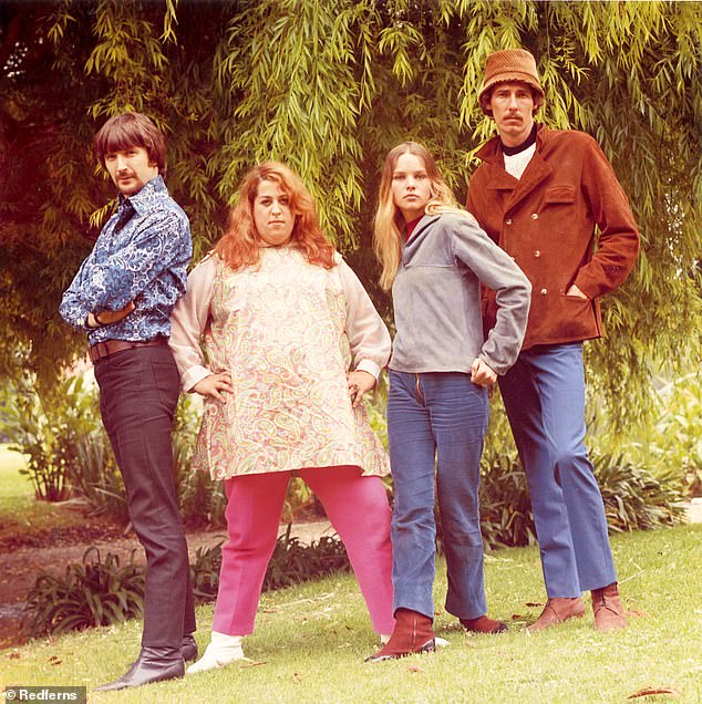 Phillips (second from right) is the only living member of the Mamas & the Papas, consisting of late ex-husband John Phillips (left) Cass Elliot and Denny Doherty