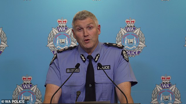 WA Police Commissioner Col Blanch (pictured) said parts of the wreckage were still submerged eight meters below the ocean's surface