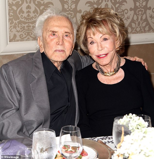 Kirk died on February 5, 2020 at the age of 103, and Michael's stepmother Anne died on April 29, 2021 at the age of 102; pictured on September 24, 2013 in Beverly Hills