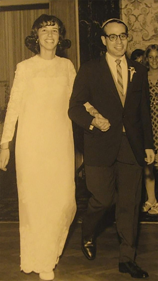 Dr. Liebman is pictured with her husband Alan at their wedding reception in 1969