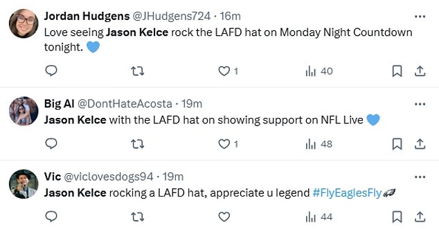 NFL fans praise Jason Kelce for his tribute to Los