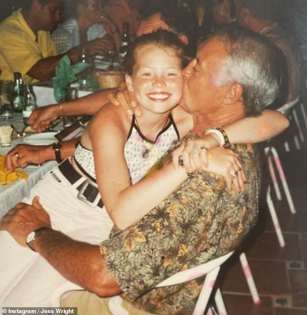 The former TOWIE star took to Instagram to share a gallery of snaps with her grandfather and said her 'heart is broken all over again' following his death