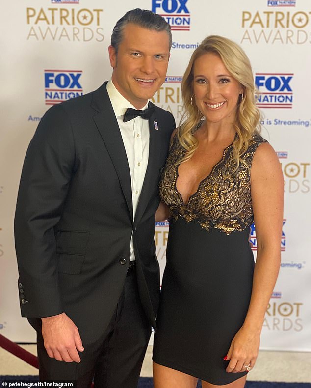 Pete Hegseth and his wife Jennifer Rauchet in some of his Instagram photos