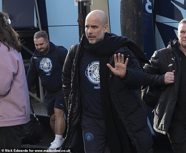 Guardiola arrived at a hotel in London on Tuesday ahead of the match between Manchester City and Brentford