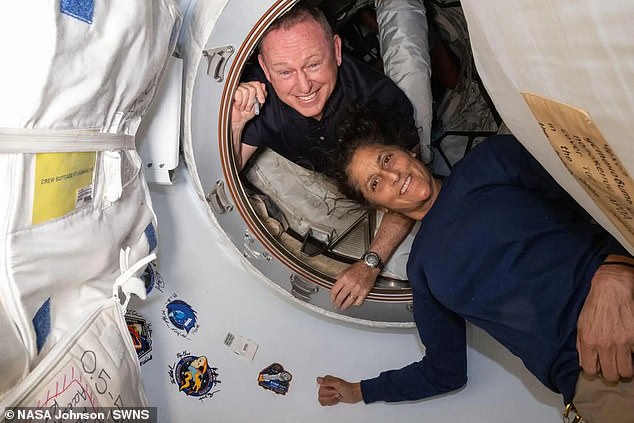 Observers tended to rate women as significantly less tired than they actually were. Compared to men, women used body language that made them appear awake, even when extremely tired. Pictured: NASA astronauts Butch Wilmore (left) and Suni Williams (right)