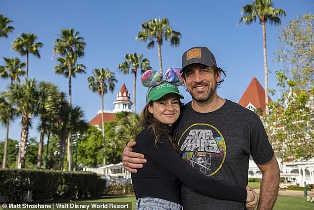 Last month, the actress reflected on her “toxic” relationship with NFL star Aaron Rodgers, 41; the former couple seen at Disney World