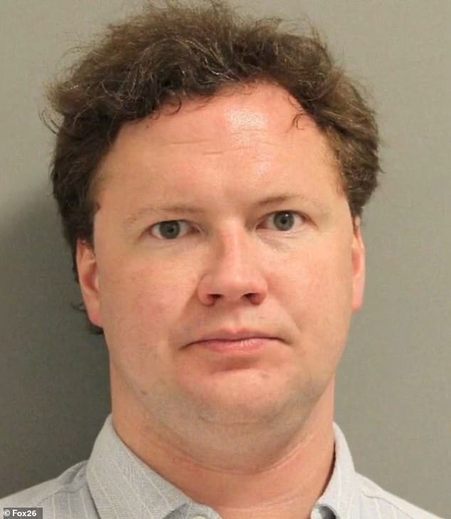 A photo of a jail booking shows Dr. Starke after he was arrested for physically assaulting his girlfriend in Houston