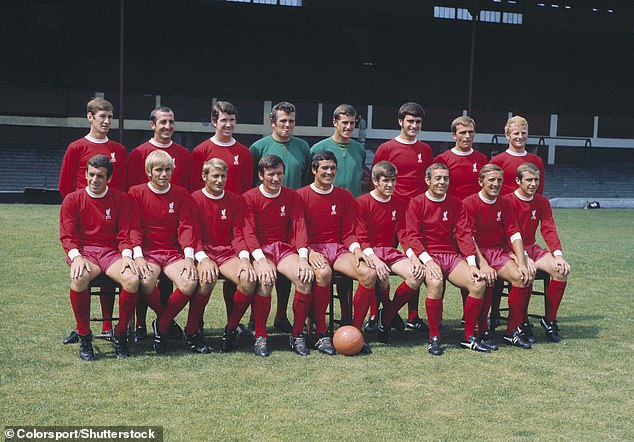 In November 1964, Liverpool FC adopted an all-red home kit under the reign of manager Bill Shankly, having previously worn red shirts and white shorts. In the photo the selection of Liverpool FC for the 1969/70 season