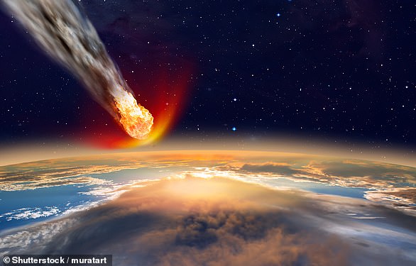 Sometimes stargazers can hear a meteor as it creates a 'sonic boom', in a similar way to a fast-moving airplane (stock image)