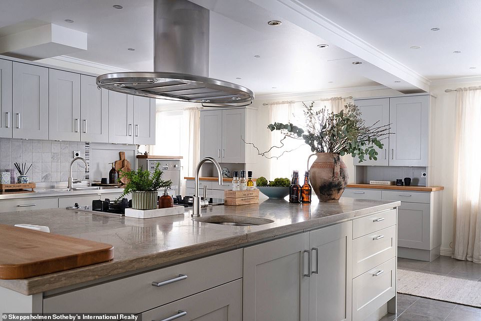 A homely kitchen forms the heart of the building, which has been given a modern finish after a renovation in recent years