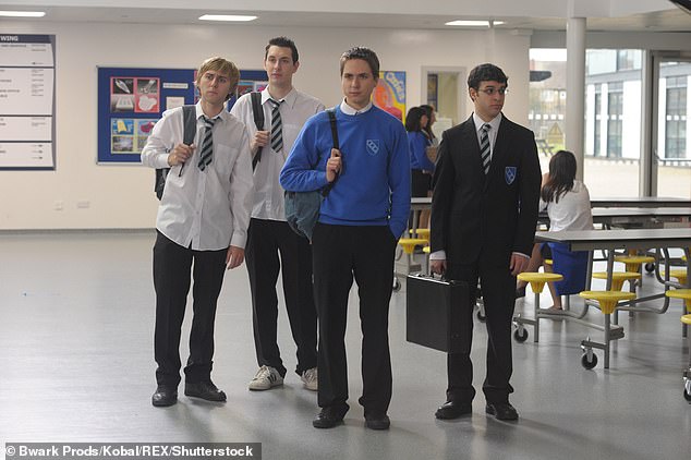 The 37-year-old actor, who found fame in the late 2000s E4 sitcom The Inbetweeners with the character Jay Cartwright, revealed he is not 'desperate' to take on new roles; pictured L-R James Buckley, Blake Harrison, Joe Thomas, Simon Bird in 2011