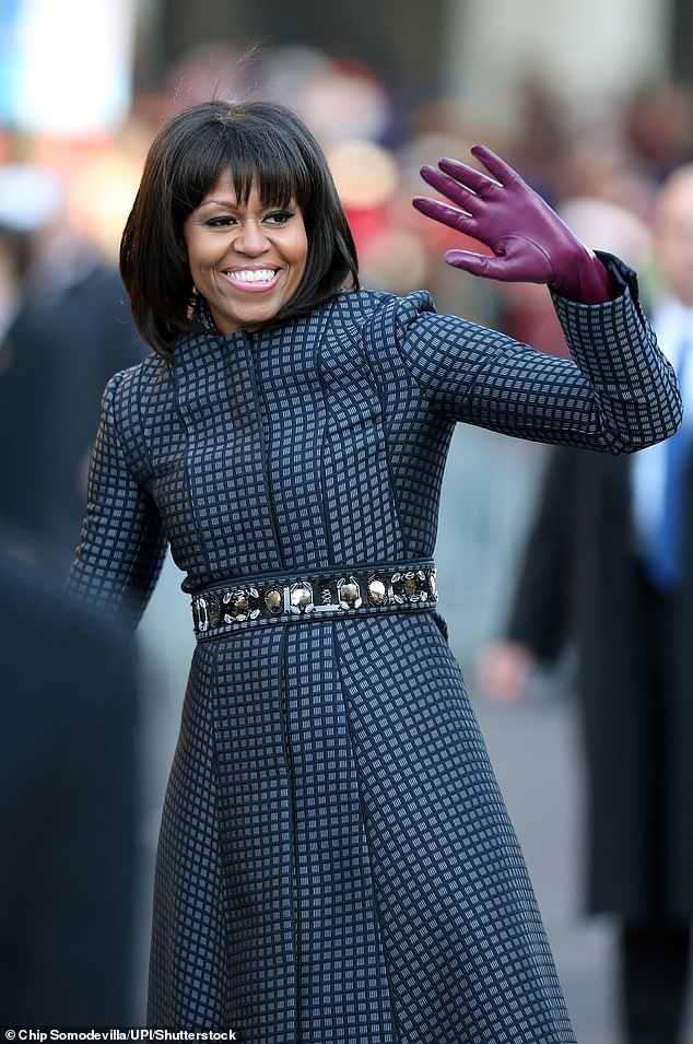 Michelle repeated the trick at Obama's second inauguration in 2013, pairing her chic outfit with a J.Crew belt.