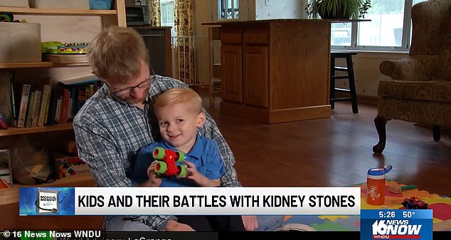 Alex (pictured) has suffered from painful kidney stones most of his life due to a genetic disease called cystinuria, which means his body cannot absorb certain amino acids