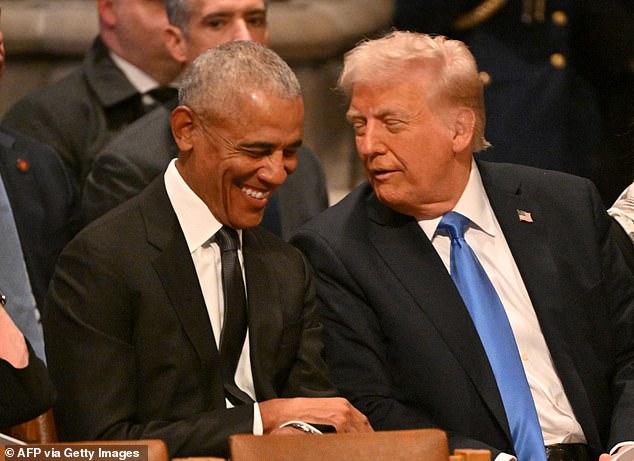 The Republican president-elect and the former Democratic commander-in-chief chatted, with Trump making Obama laugh several times