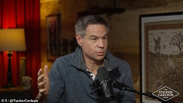 Carlson made these claims while speaking to independent journalist Michael Shellenberger (pictured), who heard a similar explanation for the drones