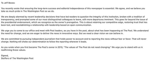 Staffers ranging from longtime stalwarts to reporters expressed their frustrations with the paper's leadership and demanded a meeting with the paper's owner.