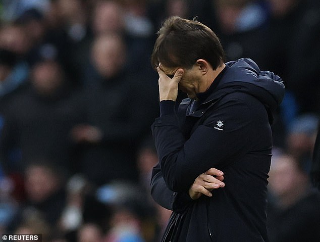 His body language said it all as his side suffered yet another defeat - this time at Man City