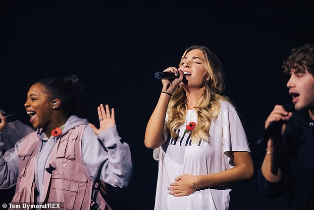 Zara is pictured at one of the rehearsals for the X Factor in November 2019, when the affair took place