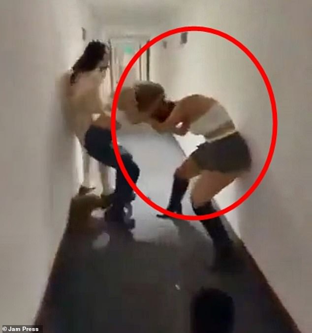 Argentinian influencer Antonela Pane (circled) was beaten by one of her friends at a hotel in the Uruguayan coastal city of Punta del Este, where they recently traveled for a getaway. Pane revealed on Instagram on Tuesday that her girlfriend is said to be upset because her 'Yankee sugar daddy' showed her more love while going out