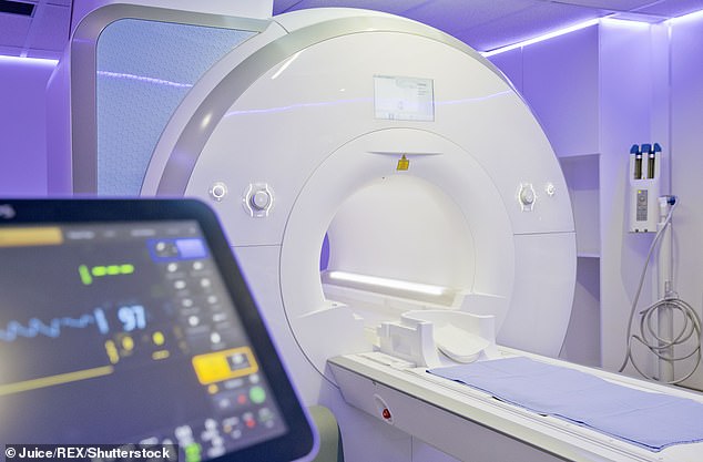 MRI stands for 'magnetic resonance imaging' and, unfortunately for the patient, powerful magnetic forces pulled the metal core of the silicone toy through their rectum and up into their chest cavity at the 'speed of sound'. Stock image of an MRI