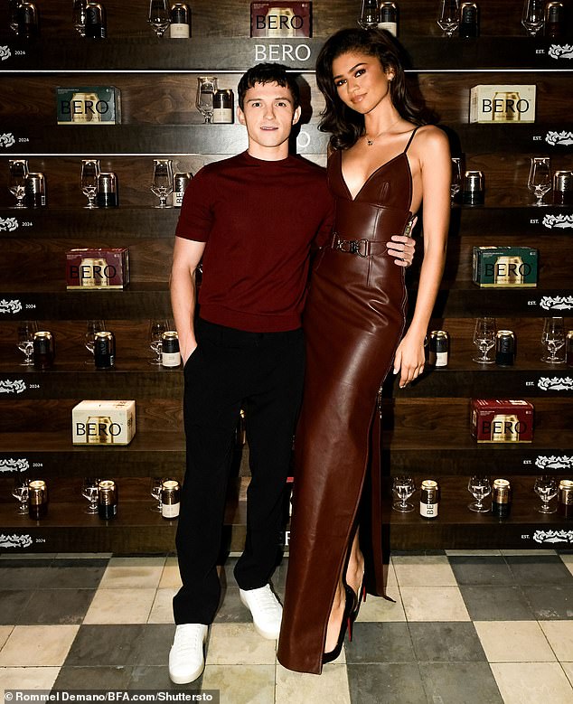 Zendaya is pictured with boyfriend Tom Holland at his Bero launch event in New York in October