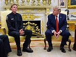 Trump praises 'good genes' of 16-year-old lifeguard hero in Oval Office as his proud mother looks on