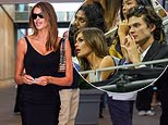 Kaia Gerber resembles the image of her model mom Cindy Crawford as she stuns in an LBD while watching the tennis match with fellow Fake Baby co-star Homer Gere