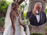 Love Island star Molly Smith's proud dad wipes away tears as he sees her wedding dress for the first time in emotional video