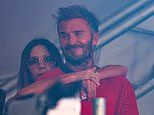 Proud parents David and Victoria Beckham cheer on son Cruz and his band The Breakers as they make their Reading debut as the whole family watches backstage