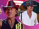 Country legend Tim McGraw, 59, suffers a humiliating onstage accident