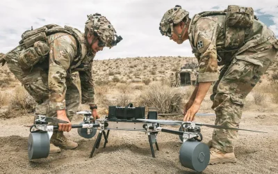 British soldiers tested flying drones and ground robots. They told me the pros and cons of each.