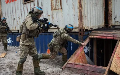 Ukrainian troops train just outside the reach of the war on NATO soil. Training leaders say it is.