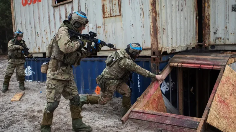 Ukrainian troops train just outside the reach of the war on NATO soil. Training leaders say it is.