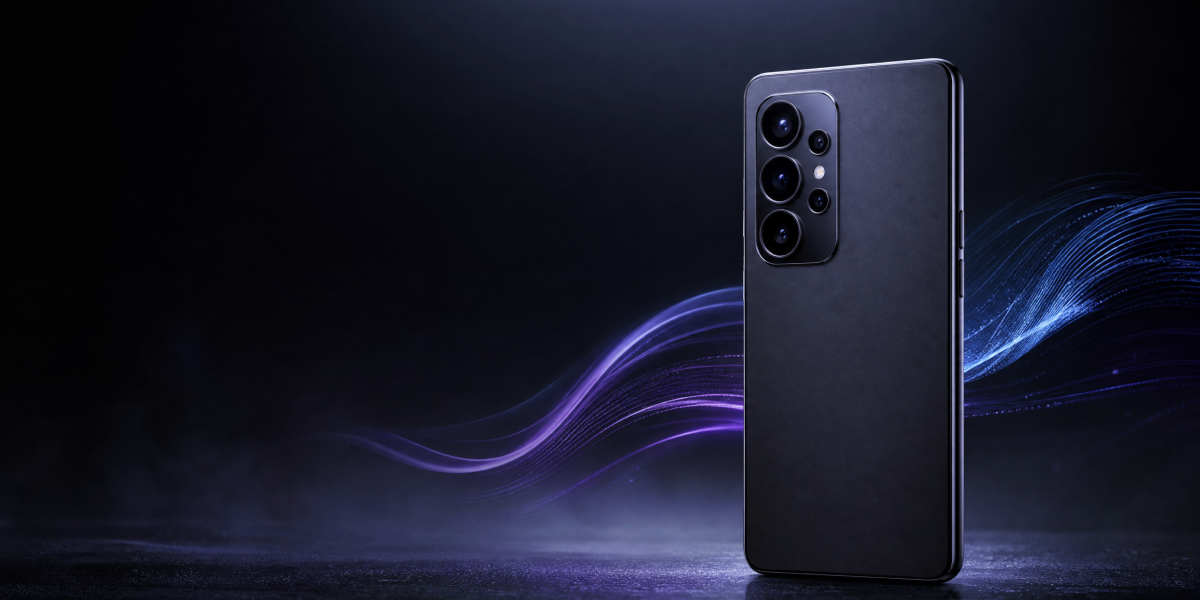 Editorial illustration of a generic premium smartphone technology event