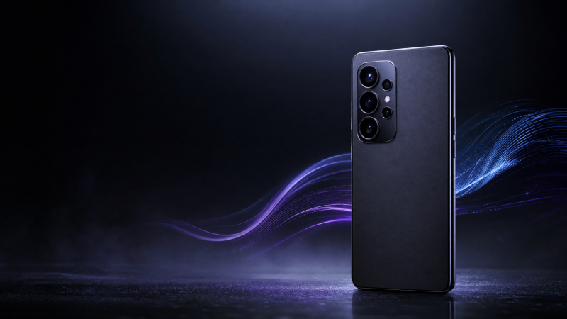 Editorial illustration of a generic premium smartphone technology event